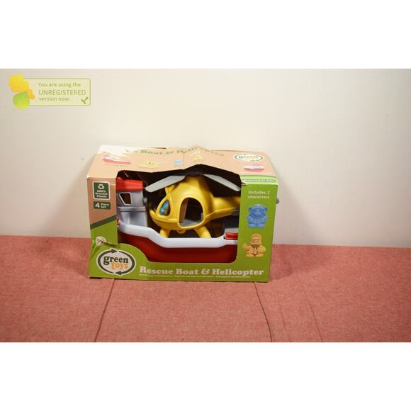 Green Toys Rescue Boat & Helicopter - Picture 1 of 6